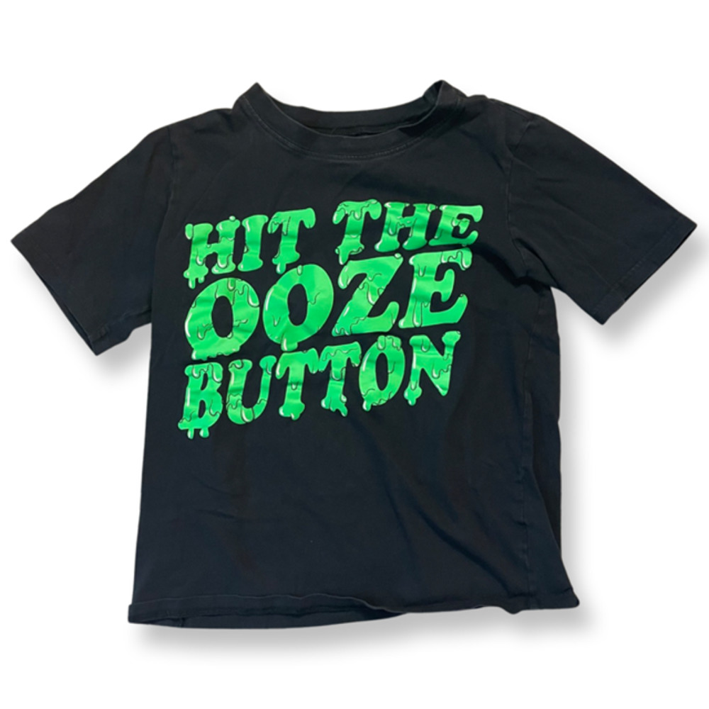 Carter’s Kid Black Green “Hit The Ooze Button” Kids Shirt Size 10/12